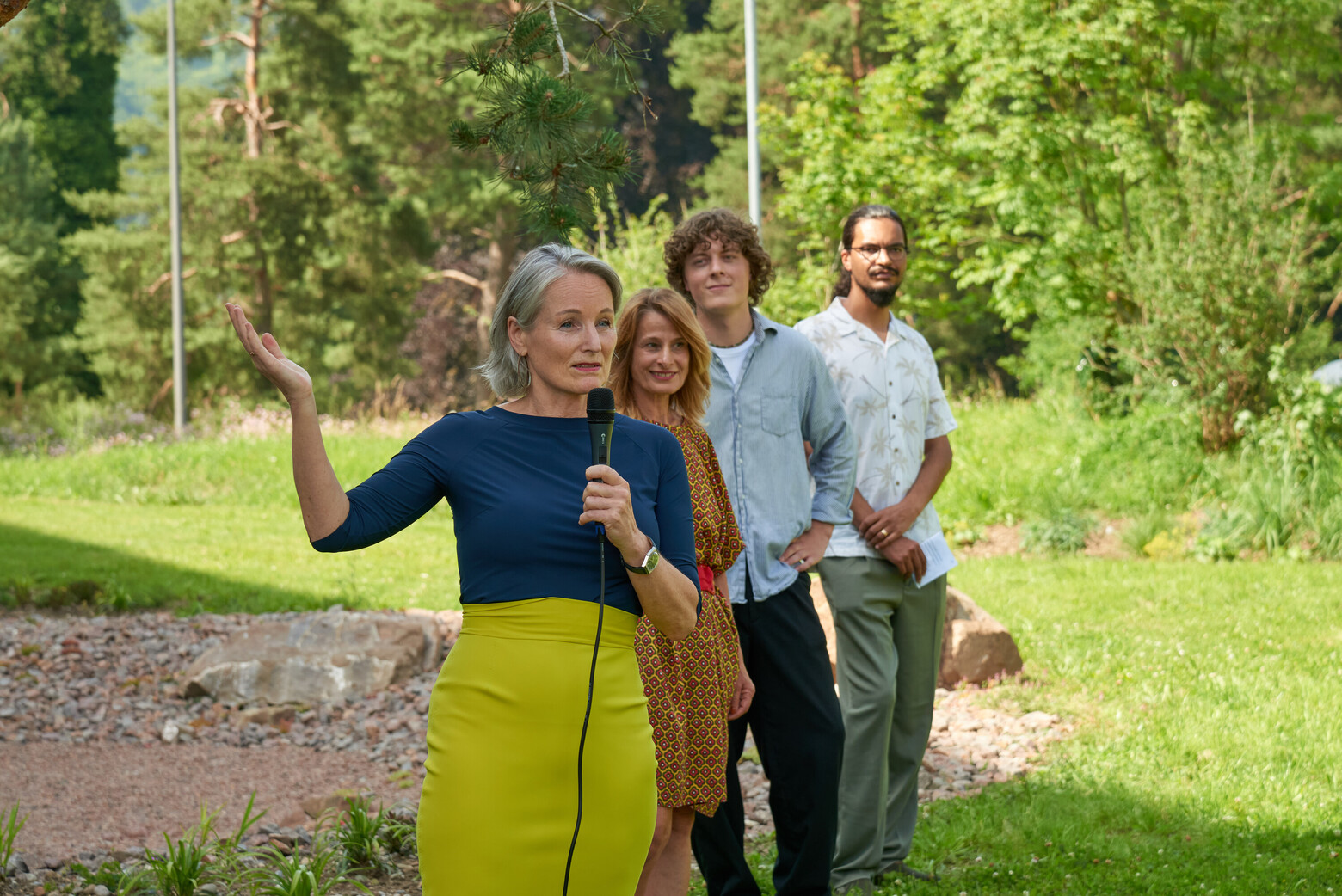 Andrea Cejka, Martina Hänggi, Marek Ciesielski und Felix Freitag bei der Eröffnung des Marscapes am Campus der FHWN in Brugg-Windisch.