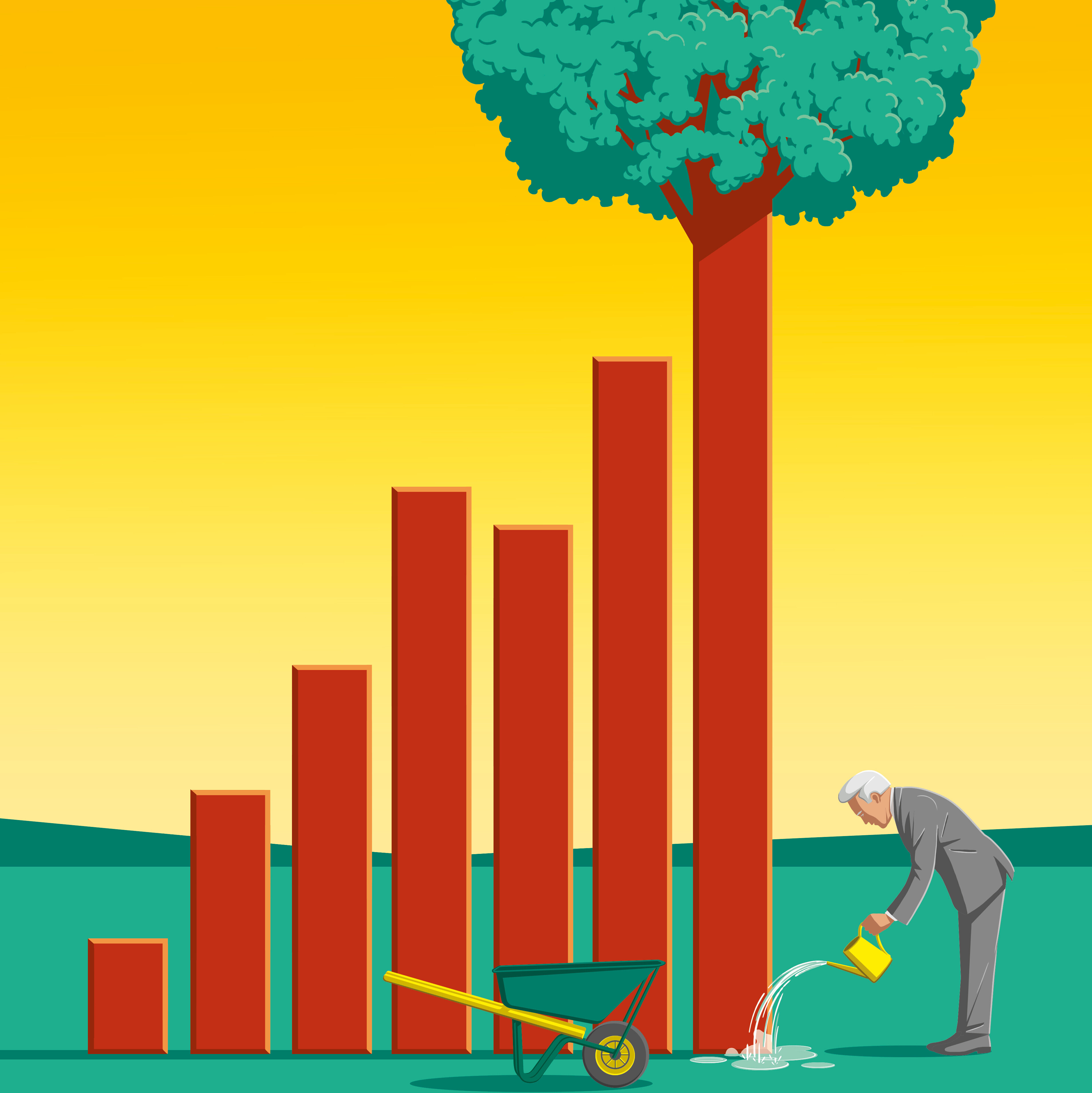 Die Illustration verdeutlicht, dass sich Nachhaltigkeit und Wachstum gegenseitig begünstigen können.
