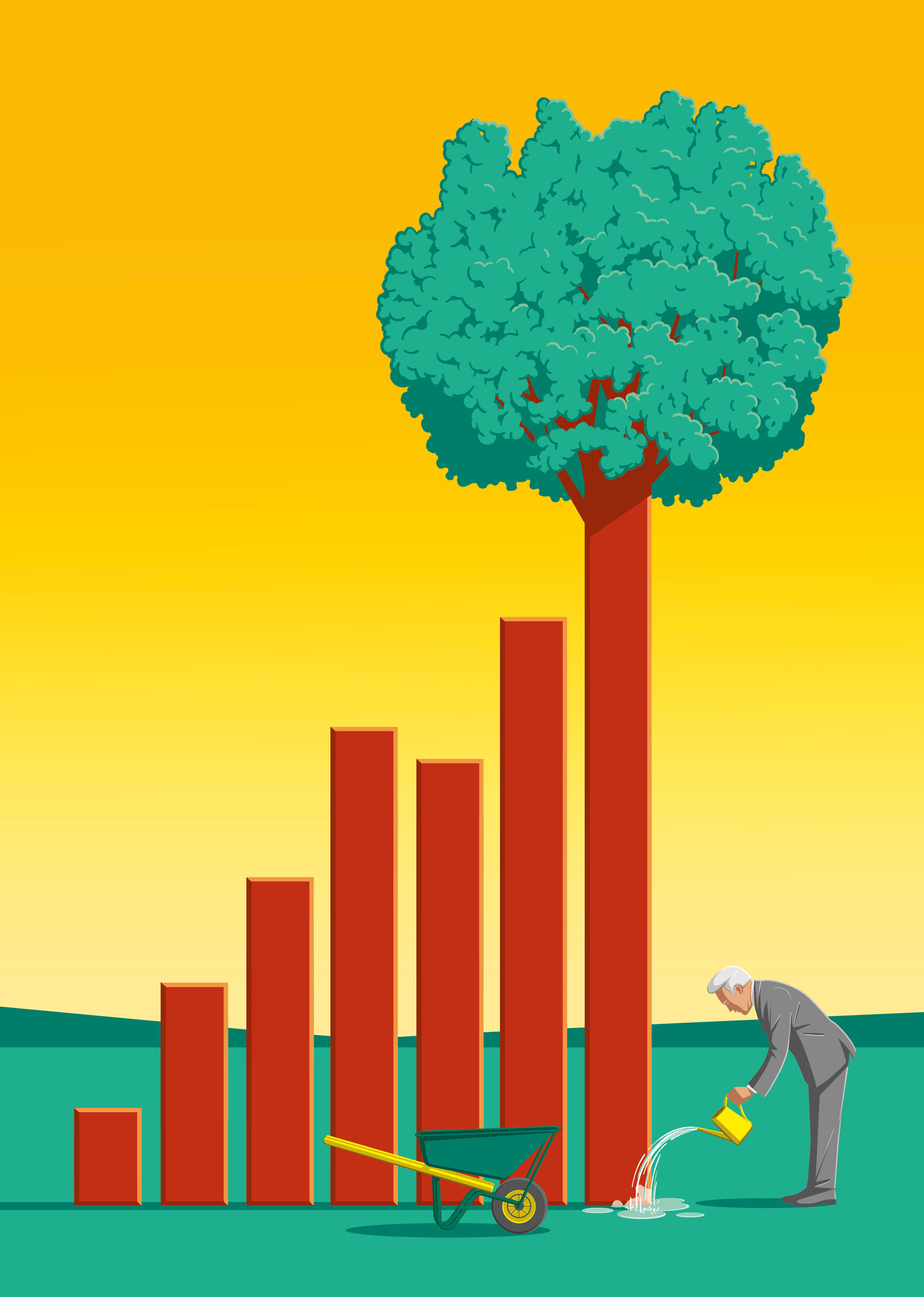 Die Illustration verdeutlicht, dass sich Nachhaltigkeit und Wachstum gegenseitig begünstigen können.