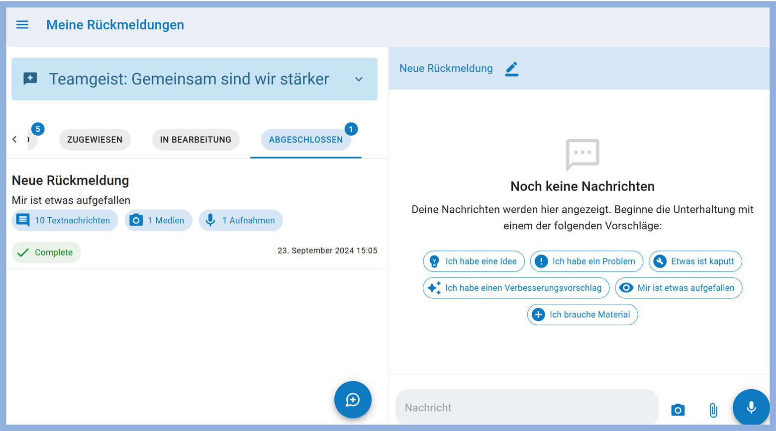Einfach zu bedienen, übersichtlich gestaltet: Das digitale Feedback-Tool.