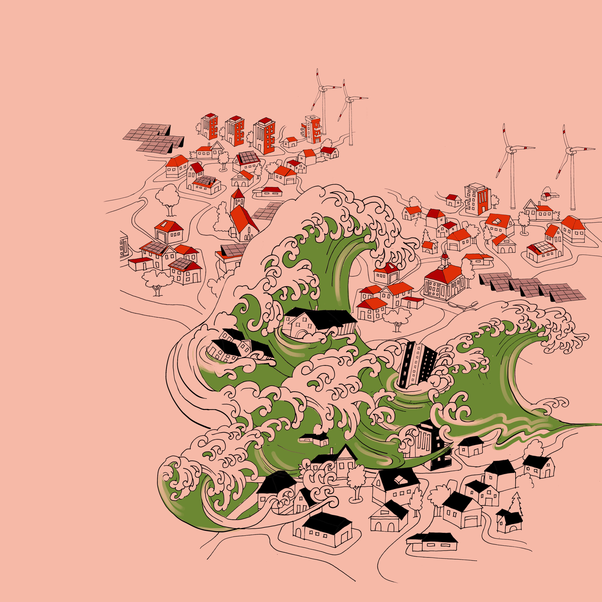 Grafik einer grünen Welle