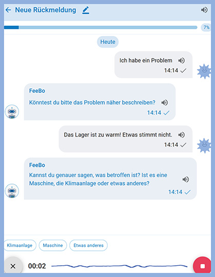 Im Chat werden Schritt für Schritt Verbesserungsvorschläge eruiert.